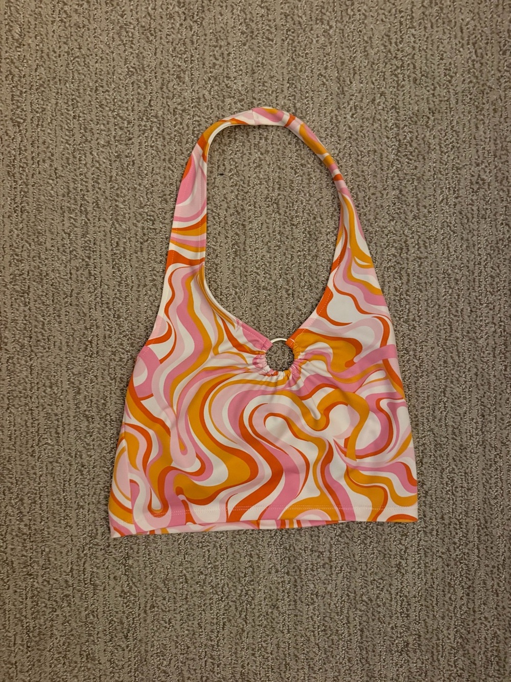 Stylish Pink & Orange Swirl halter top
